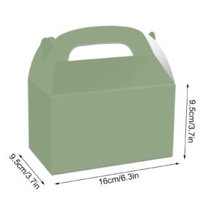 CIEOVO 24 Pack Sage Green Party Cardboard Treat Box Sage Green Party Favor Goody Bags Treat Boxes for Bridal Shower Baby Shower Birthday Wedding Party Supplies