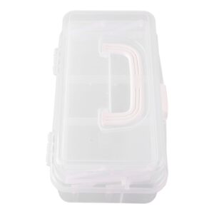 Three Layer Plastic Storage Box, Folding Tool Box Portable Handled Storage Case Multipurpose Organizer for Art Craft and Cosmetic(White)