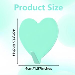 COMNICO 6 Pack Heart Shaped Adhesive Hooks Decorative Hanging Wall Hook Stainless Steel Sticky Hangers Cute Heavy Duty Hooks Without Nails for Keys Towel Home Kitchen Bathroom Office Classroom