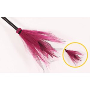 Halloween Witch Broom 35inch Plastic Witch Broomstick Cosplay Broom Props Wizard Flying Felt Broom Costume Accessory (Hot Pink)