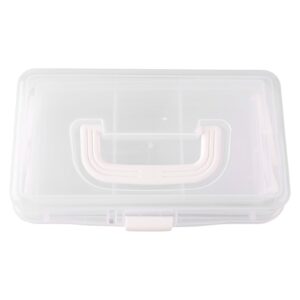 Three Layer Plastic Storage Box, Folding Tool Box Portable Handled Storage Case Multipurpose Organizer for Art Craft and Cosmetic(White)