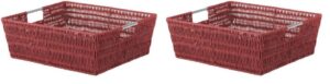 whitmor rattique shelf tote red (pack of 2)