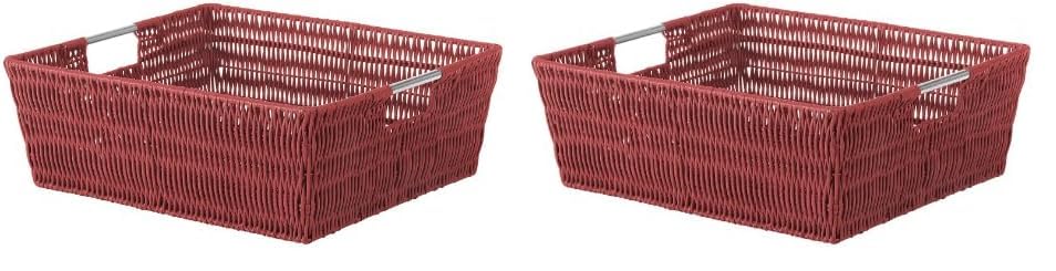 Whitmor Rattique Shelf Tote Red (Pack of 2)