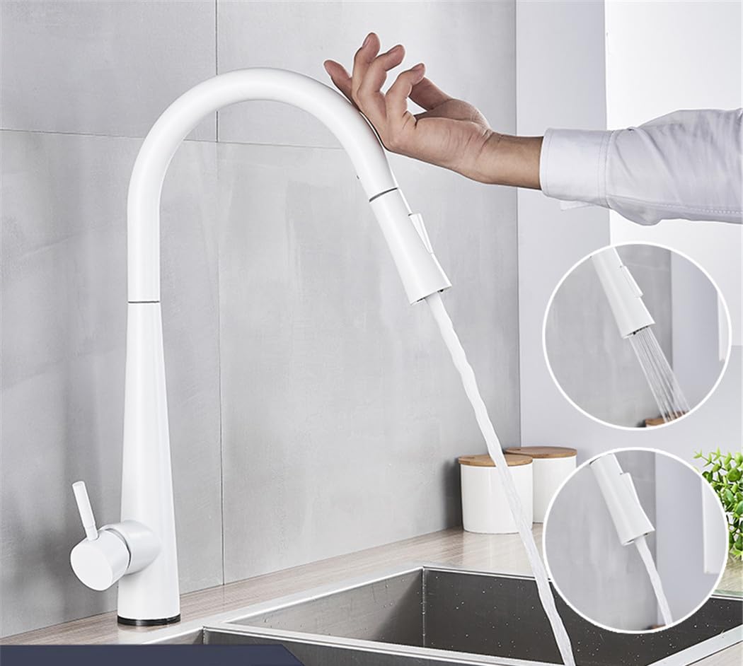 Sensor Kitchen Faucet White Intelligent Touch Inductive Sensitive Faucet Mixer Water Tap Single Handledual Outlet Water