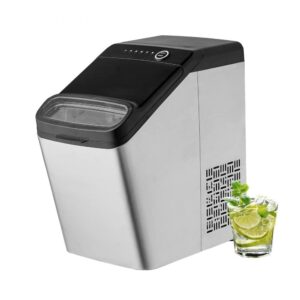 wacto self-cleaning ice maker - 9 cubes in 7 mins, 33lbs in 24hrs, ice scoop and basket, 2 ways water refill, 2 size bullet ice - ideal for kitchen bar - portable countertop ice maker