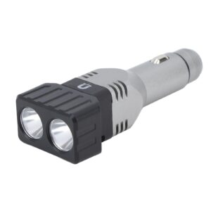 car plug in flashlight rechargeable dual light source super bright mini handheld automobile charged emergency torch (dual lights)