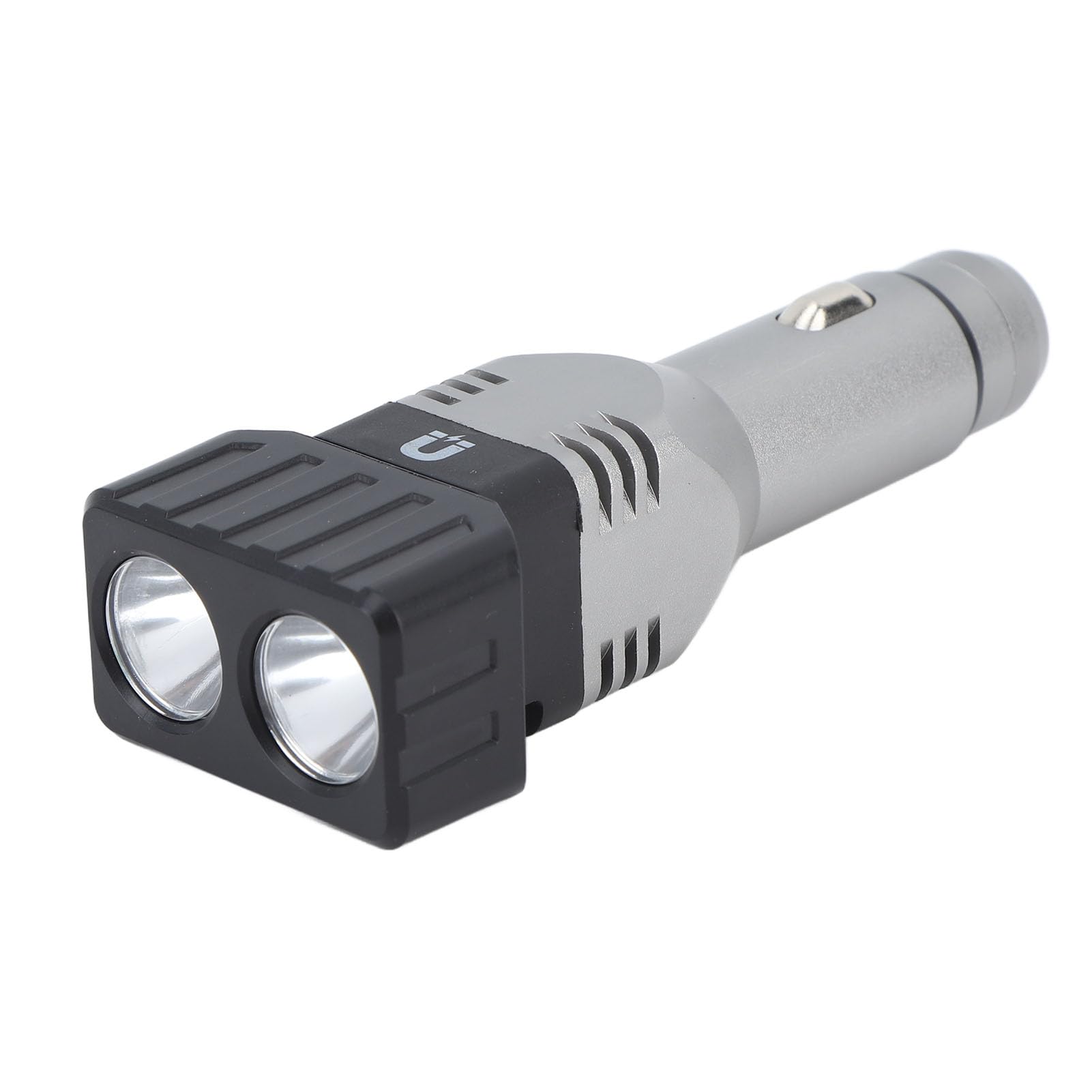 Car Plug in Flashlight Rechargeable Dual Light Source Super Bright Mini Handheld Automobile Charged Emergency Torch (Dual Lights)