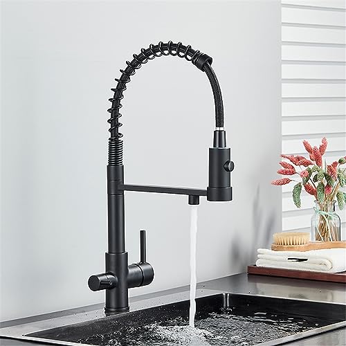 Kitchen Water Filter Faucet Dual Spout Solid Drinking Water Mixer Tap Rotation Water Purification Feature Taps Kitchen Crane