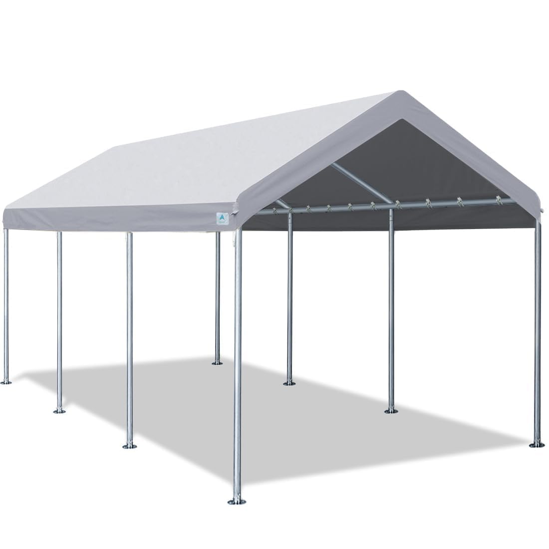 ADVANCE OUTDOOR 10x20 ft Adjustable Height Carport Heavy Duty Car Canopy Garage Shelter Boat Wedding Party Tent, No Sidewall, Grey