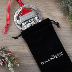 Personalization Universe Santa's Magic Personalized Key- Ideal for Homes Without Chimneys, Engraved Santa Key, Christmas Decorative Key with Red Satin Ribbon and Velvet Pouch