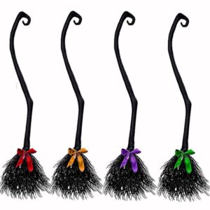 Halloween Witch Broom, Wizard Witch Flying Broomstick for Kids Adults, Witch Halloween Broom Props for Cosplay Costume Party Decorations (Black)