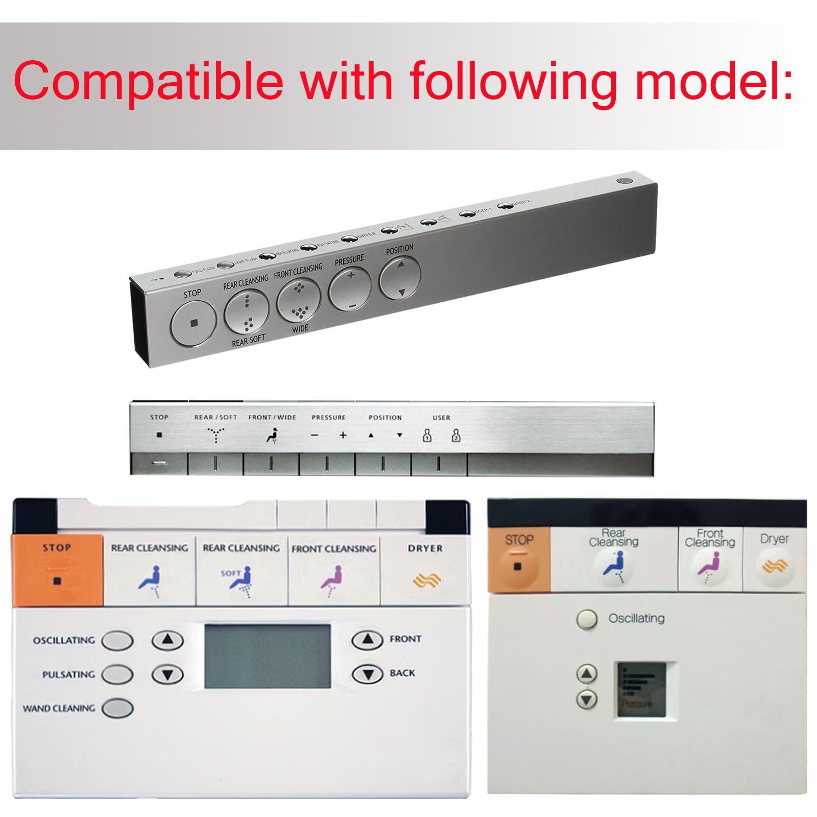 Replacement Remote Control for TOTO Washlet Neorest Toilets and Bidets SE LE CW997DF CW997CH CW998DF CW998CH AH CS985VA TCF9786WA CS985PVA TCF9786WA TCF996RWG TCF996RWSW TCF994RWG TCF994RWSW