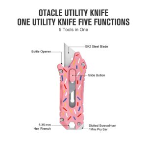 OKNIFE Otacle EDC Retractable Utility Knife (Pink)