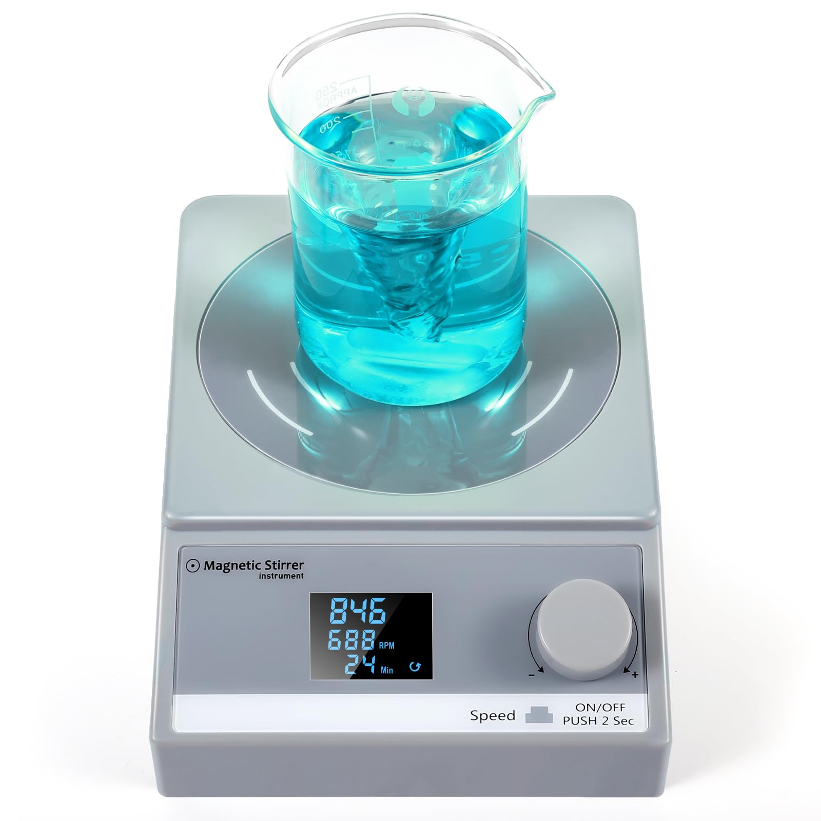 ANZESER Digital Magnetic Stirrer w/Timer, 100fl.oz Magnetic Stir Plate, Magnetic Mixer w/LCD Display, Lab Stirrer w/Stir Bar (NO Heating)