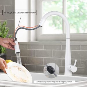 Sensor Kitchen Faucet White Intelligent Touch Inductive Sensitive Faucet Mixer Water Tap Single Handledual Outlet Water