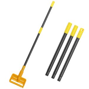 jaotrel mop handle commercial heavy duty, 60 inch metal commercial mop stick,side gate mop head replacement holder for floor cleaning,clamp mop handles quick change for wet mop (1)