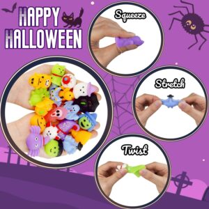 Halloween Mochi Squishy Toys 30 PCS, Squishies Halloween Toys Halloween Party Favors for Kids, Halloween Treat Bags Goodie Bag Fillers, Halloween Treats Classroom Prizes Mini Kawaii Stress Relief Toys