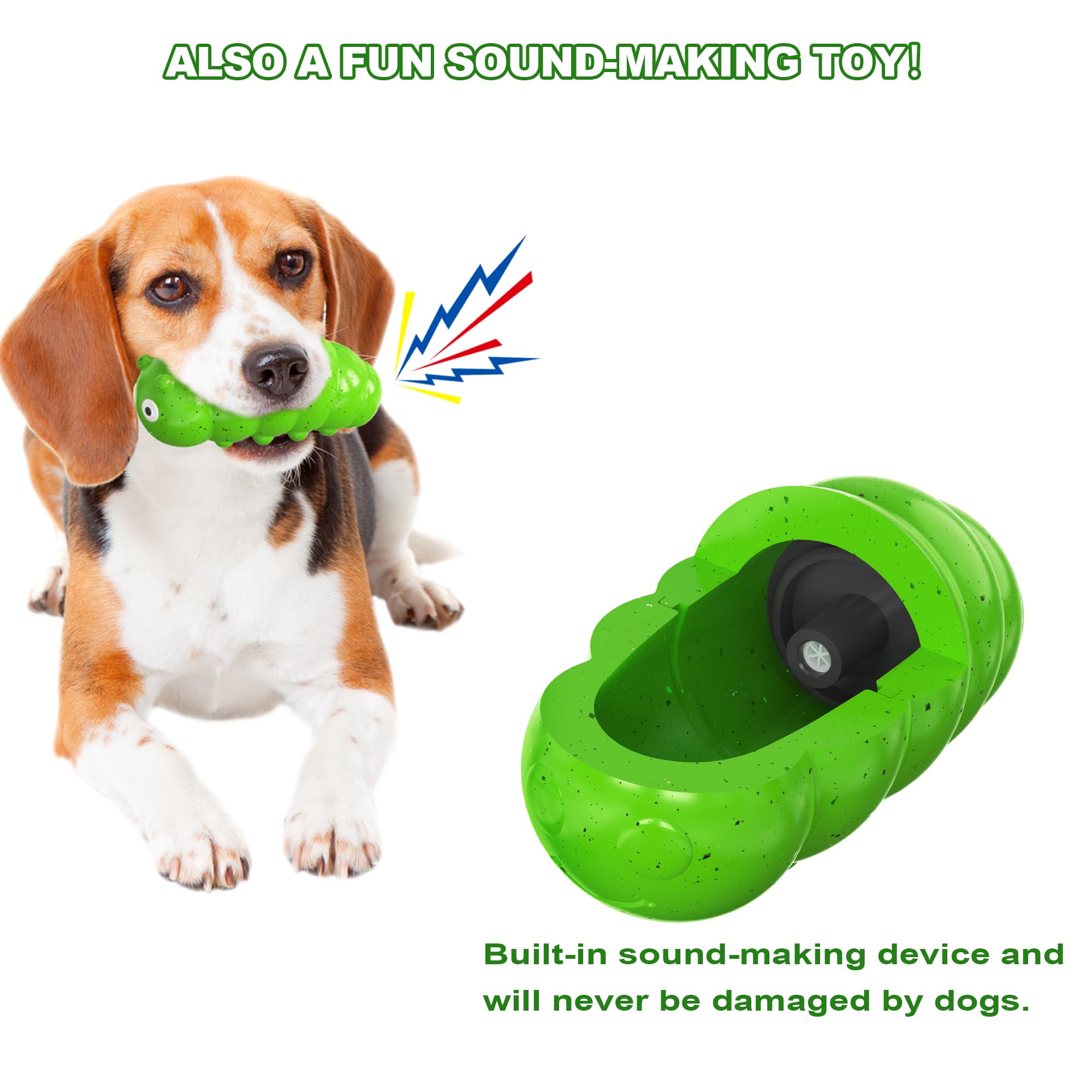 HONGEZEY Dog Toys for Aggressive Chewers, Interactive Squeaky Dog Toys, Indestructible Dog Chew Toy for Training and Cleaning Teeth, Durable Elasticity Dog Toys for Small Medium Large Breed (Green)