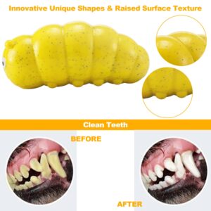 HONGEZEY Dog Toys for Aggressive Chewers, Interactive Squeaky Dog Toys, Indestructible Dog Chew Toy for Training and Cleaning Teeth, Durable Elasticity Dog Toys for Small Medium Large Breed (Yellow)