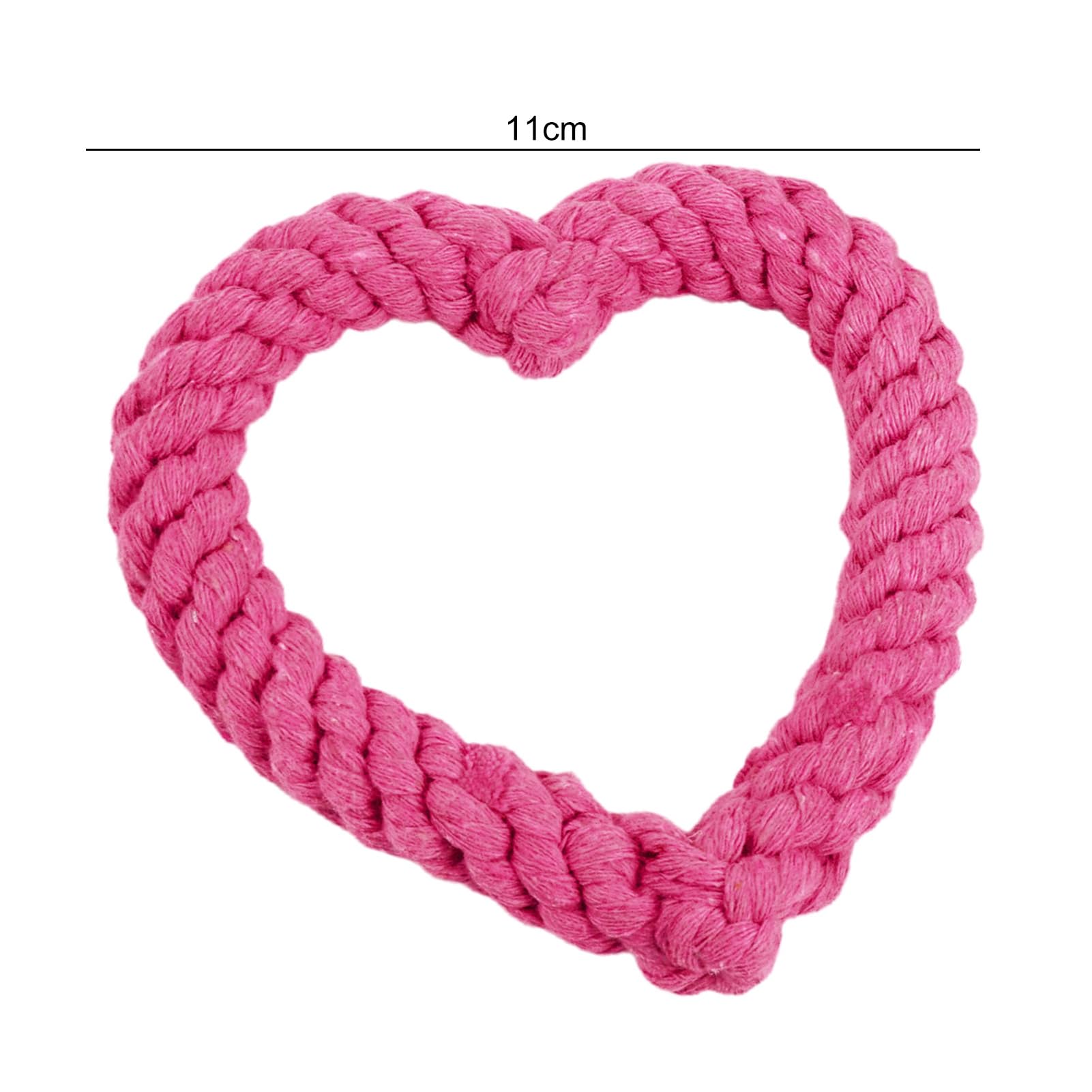 Bluelans Dog Chew Toys, Dog Toys for Chewers, Heavy Duty Dental Dog Rope Toy for Dogs, Creative Love Heart Shaped Interactive Rope Dog Toys, Cotton Puppy Teething Chew Tug Toy Dark Pink