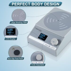 ANZESER Digital Magnetic Stirrer w/Timer, 100fl.oz Magnetic Stir Plate, Magnetic Mixer w/LCD Display, Lab Stirrer w/Stir Bar (NO Heating)