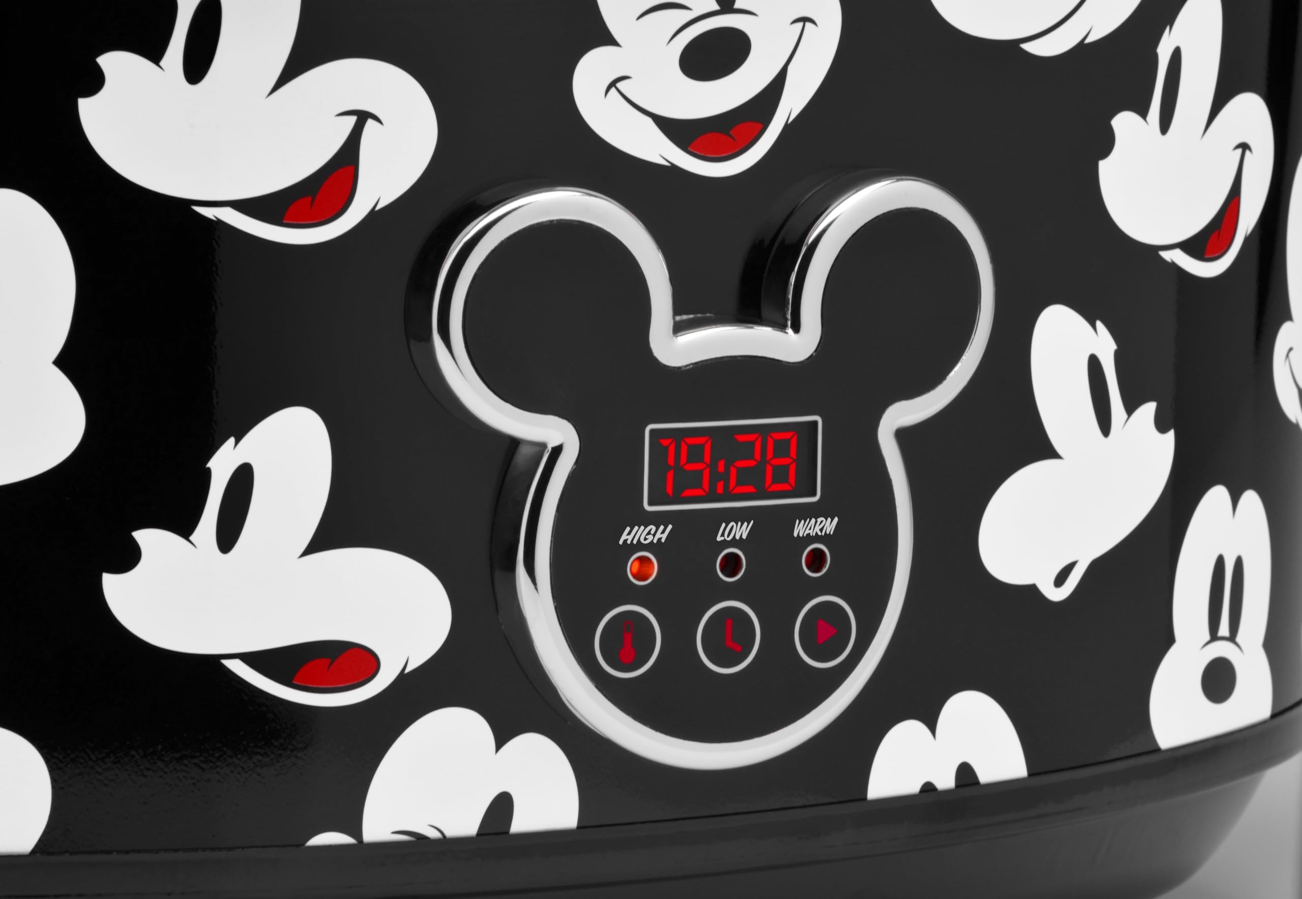 Disney Mickey Mouse 7-Quart Digital Slow Cooker with Sound - Food Warmer for Dips, Soup & More - Slow Cooker with Removable Stoneware - Kitchen Essential for Parties