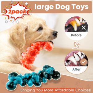 WOWBALA Large Dog Chew Toys: 2 Pack Dog Toys for Aggressive Chewers - Super Chewer Dog Toys for Large Dogs - Tough Dog Chew Toys - Indestructible Dog Toys for Medium, Large Dogs