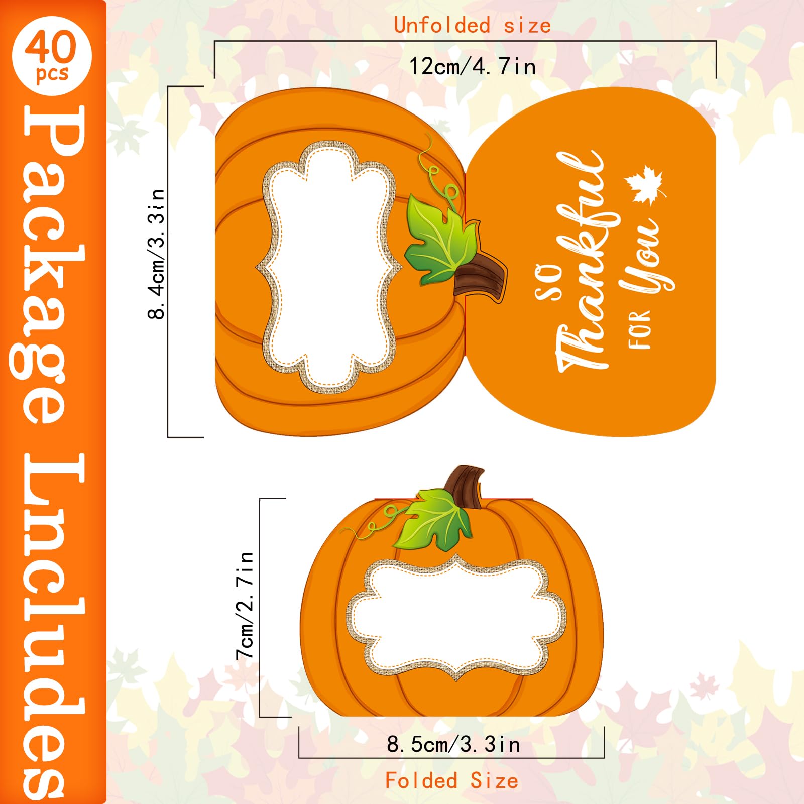 40 Thanksgiving Table Place Cards - Folding Pumpkin Thanksgiving Table Cards Table Setting Name Cards Fall Pumpkin Buffet Cards are perfect for family dinners Halloween, and fall events.