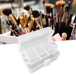 Three Layer Plastic Storage Box, Folding Tool Box Portable Handled Storage Case Multipurpose Organizer for Art Craft and Cosmetic(White)