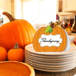 40 Thanksgiving Table Place Cards - Folding Pumpkin Thanksgiving Table Cards Table Setting Name Cards Fall Pumpkin Buffet Cards are perfect for family dinners Halloween, and fall events.