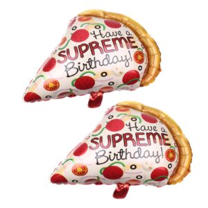 2pcs pizza aluminum balloons for birthday babyshower party decoration