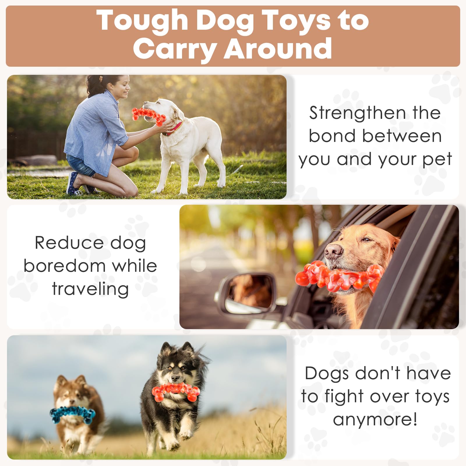 WOWBALA Large Dog Chew Toys: 2 Pack Dog Toys for Aggressive Chewers - Super Chewer Dog Toys for Large Dogs - Tough Dog Chew Toys - Indestructible Dog Toys for Medium, Large Dogs