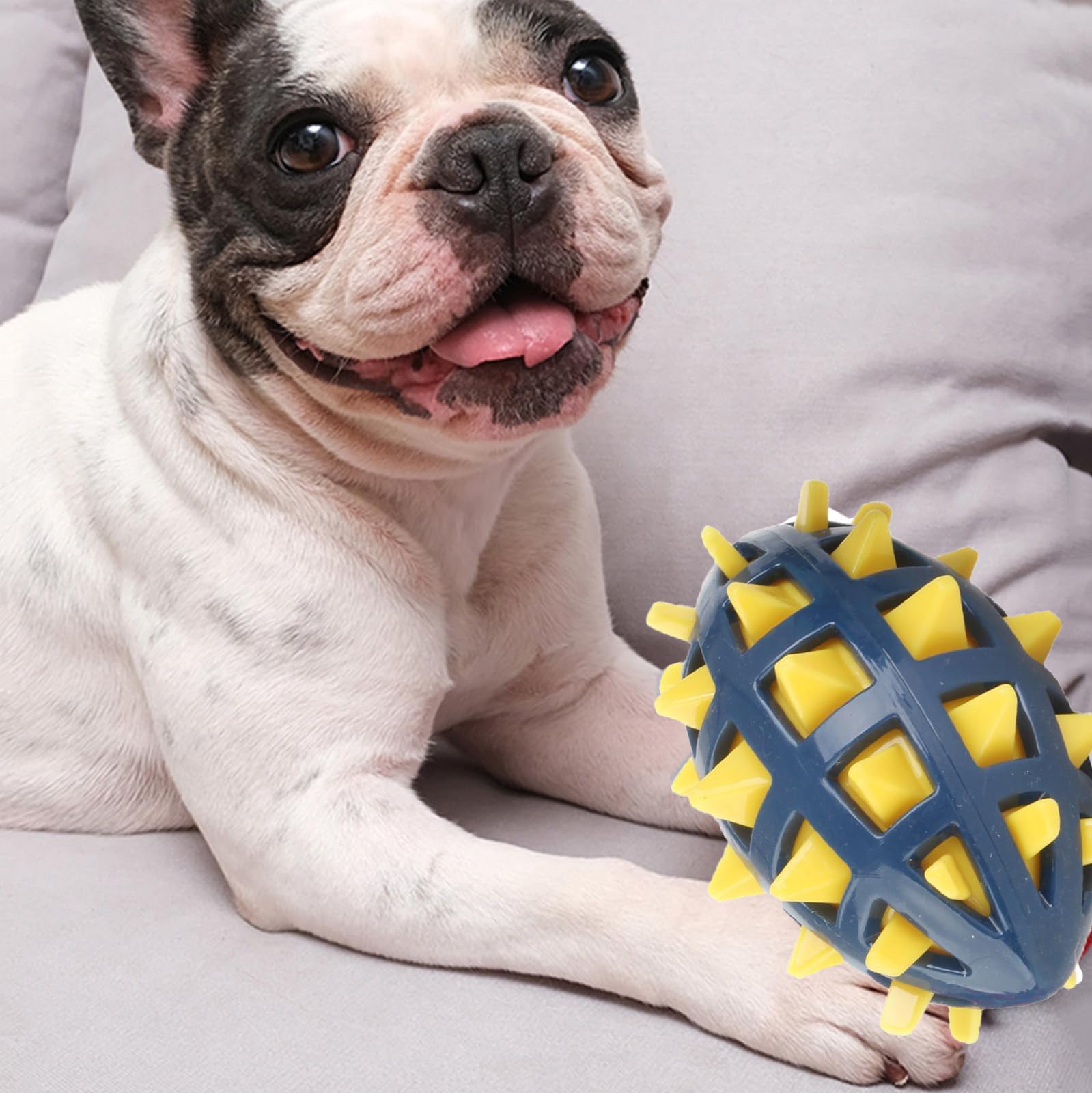 HDPPNQ Indestructible Squeaky Dog Toys for Aggressive Chewers, Dog Chew Toys for Large Dogs,Rubber Puppy Chew Ball with Squeaker Almost Indestructible