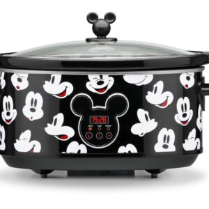 Disney Mickey Mouse 7-Quart Digital Slow Cooker with Sound - Food Warmer for Dips, Soup & More - Slow Cooker with Removable Stoneware - Kitchen Essential for Parties