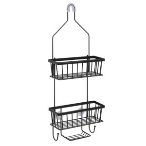 SunnyPoint Bathroom Classic Hanging Over The Shower Head Caddy (28.74" H x 10.83" W x 4.61" D)(Black)