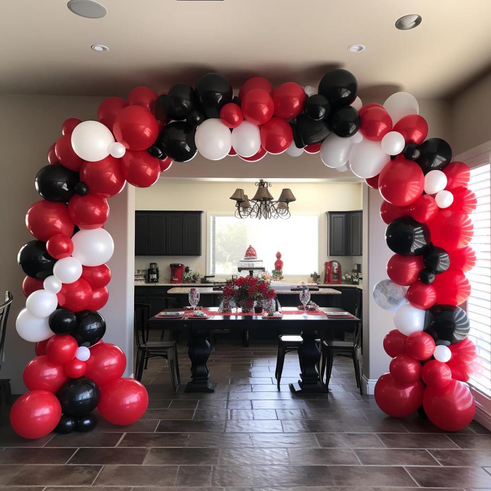 Red and Black Balloons, 120pcs Red White and Black Balloons Garland Arch Kit for Birthday,New Year,Graduation Decorations