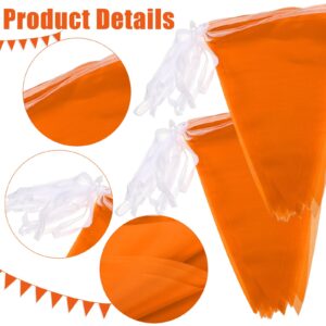 Panelee 300 Feet Blank Pennant Banners Flags String Hanging DIY 180 Pcs Triangle Bunting Pennant Garland for Fall Opening Graduation Birthday Party Decoration Festival Celebration Outdoor (Orange)