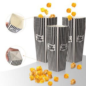 Popcorn Boxes, DECYOOL 30 Movie Night Popcorn Paper Buckets 7.88 Inches Tall Large & Holds 46Oz Capacity Popcorn Bags Individual Servings for Home,Carnival Party, Supplies