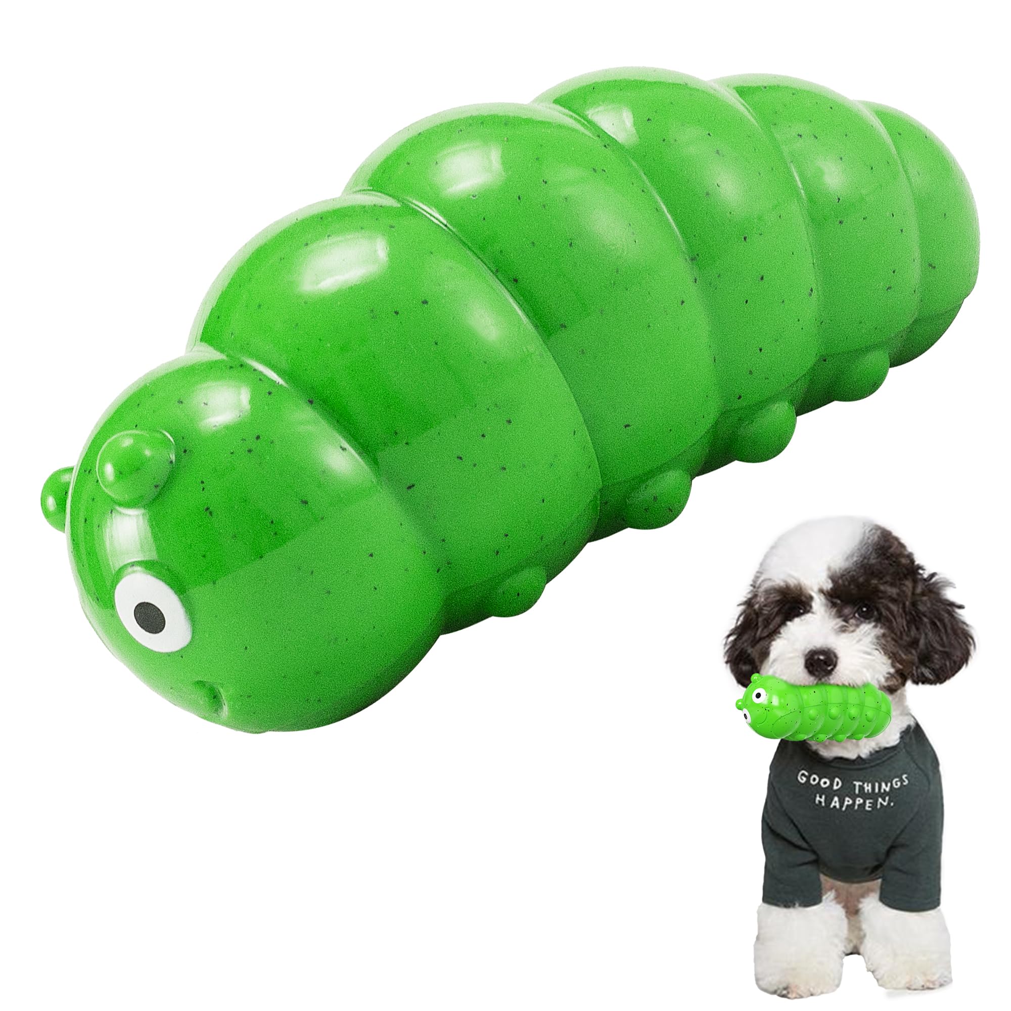 HONGEZEY Dog Toys for Aggressive Chewers, Interactive Squeaky Dog Toys, Indestructible Dog Chew Toy for Training and Cleaning Teeth, Durable Elasticity Dog Toys for Small Medium Large Breed (Green)