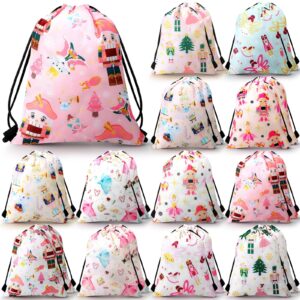 sweetude 24 pcs christmas nutcracker drawstring bags xmas nutcrackers soldier backpack bulk string funny gift sackpack