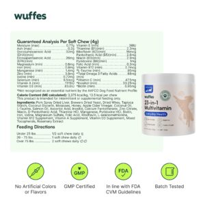 Wuffes 23-in-1 Chewable Dog Multivitamin&Supplements - Dog Multivitamin for Small&Large Breed - Pet Vitamins and Minerals for Coat, Heart, Hips&Joints, Digestion&Immune System, 30 Soft Chews (23-in-1)