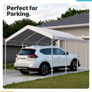 ADVANCE OUTDOOR 10x20 ft Adjustable Height Carport Heavy Duty Car Canopy Garage Shelter Boat Wedding Party Tent, No Sidewall, Grey