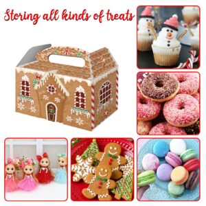 FRIDAY NIGHT Christmas Treat Boxes Gingerbread House Cardboard Cookie Goody Gable Candy Bags Cupcake Box for Treat Candy Goodies(12 Pcs)…