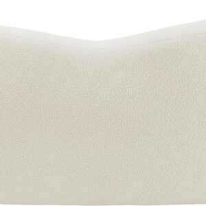 Meridian Furniture 186Cream-L Kali Collection Modern | Contemporary Loveseat with Soft Cream Faux Shearling Teddy Fabric, Curved Back, 62" W x 33" D x 27" H, Cream