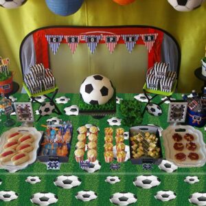 4 Pack Soccer Party Tablecloth Soccer Table Cloth Soccer Rectangular Plastic Table Cover Sports Theme Party Table Covers Soccer Birthday Decorations Soccer Theme Birthday Party Supplies 86 x 51 Inch