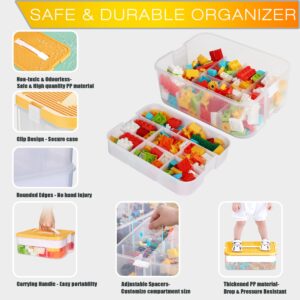 Kids Toy Storage Box for Lego Stackable Building Blocks Organizers Miniature Containers Bins with Base Plates Lids