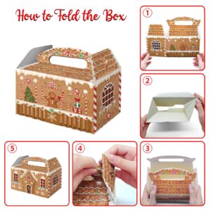 FRIDAY NIGHT Christmas Treat Boxes Gingerbread House Cardboard Cookie Goody Gable Candy Bags Cupcake Box for Treat Candy Goodies(12 Pcs)…