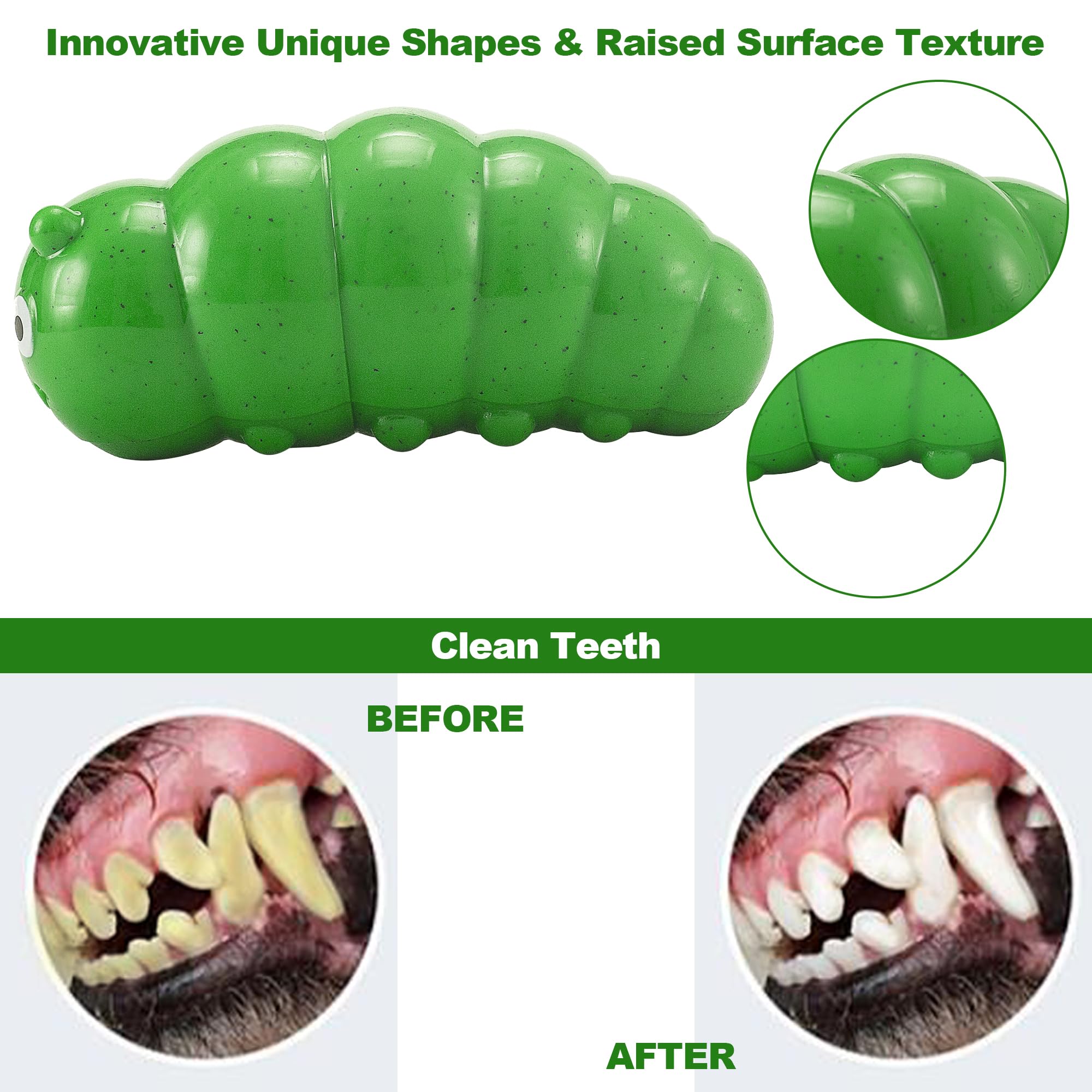 HONGEZEY Dog Toys for Aggressive Chewers, Interactive Squeaky Dog Toys, Indestructible Dog Chew Toy for Training and Cleaning Teeth, Durable Elasticity Dog Toys for Small Medium Large Breed (Green)