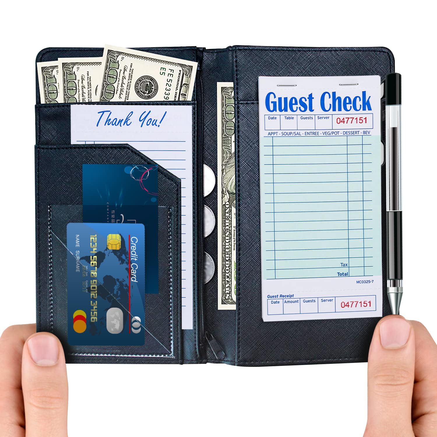 Methdic Guest Checks Server Note Pads 250 Orders Waitress Notepad for Restaurants (5 Books)