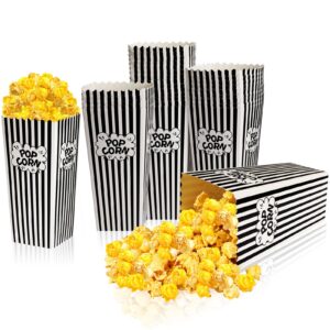 popcorn boxes, decyool 30 movie night popcorn paper buckets 7.88 inches tall large & holds 46oz capacity popcorn bags individual servings for home,carnival party, supplies